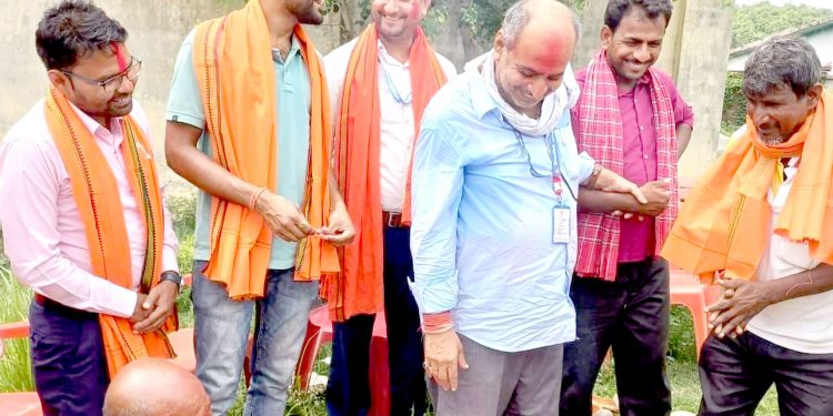 राधाकृष्ण माध्यमिक विद्यालयमा चार कोठे भवनको शिलान्यास