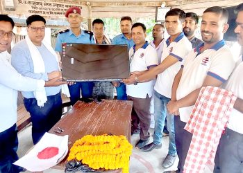 ग्लोबल आइएमई लघुवित्तद्वारा प्रहरी चौकी रंगपुरलाई स्मार्ट टिभि हस्तान्तरण