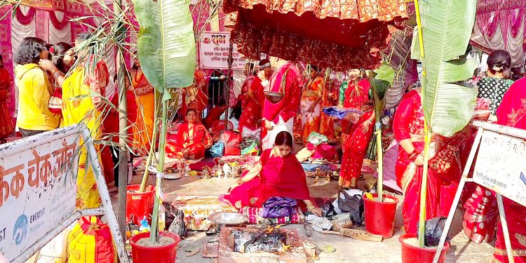 वीरगंजमा २७ नेवारी कन्याको सामुहिक बेल विवाह सम्पन्न