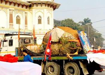 अयोध्या लैजाँदै गरिएको शिलामा जानकी मन्दिरमा विशेष पूजा