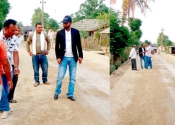 सखुवाप्रसौनीमा पालिकाको बजेटबाट सडक कालोपत्रे गर्ने कार्य शुरु