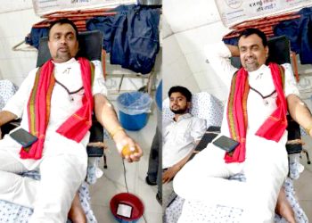 मधेशका श्रम तथा यातायात मन्त्री चन्दन कुमार सिंहद्वारा अकस्मिक रक्तदान