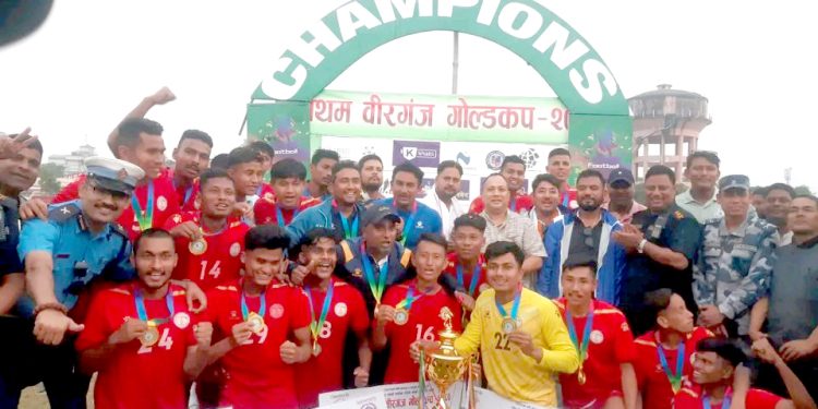प्रथम वीरगंज गोल्डकप फुटबलको उपाधी पुलिस क्लबलाई