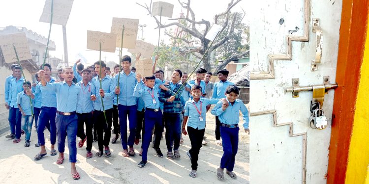 पठनपाठन सुचारुकाे माग गर्दै तालबन्दी, विद्यालयमा राजनीतिकरण भएको प्रअको भनाई
