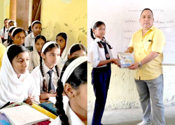 विद्यार्थीको हौसला बढाउन मेयर सिंह कक्षा कोठामा