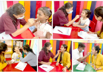 लिटिलबडी प्रि-स्कुलमा निःशुल्क दन्त शिविर, बालबालिका सहित अभिभावको पनि दन्त परीक्षण