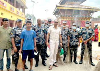 विन्दवासिनीमाई मन्दिरमा सरसफाई