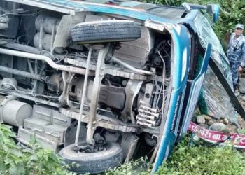 वीरगंजबाट  पोखरा जाँदै गरेको बस दुर्घटना, १७ जना घाइते
