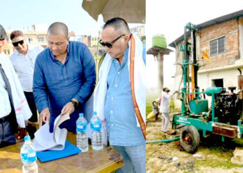 खानेपानी मन्त्री यादवको निर्देशनमा नारायणी क्रिकेट मैदानमा डिप बोरिङ जडान