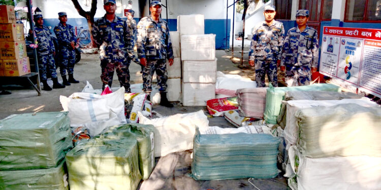 पर्सामा सशस्त्र प्रहरीको कडाइ, ५७ लाखभन्दा बढीको अवैध सामान भन्सार बुझाइयो