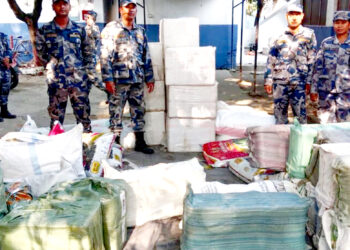 वीरगंजमा संयुक्त छापामारी, भन्सार छलेका लाखौँ मूल्यका सामान बरामद