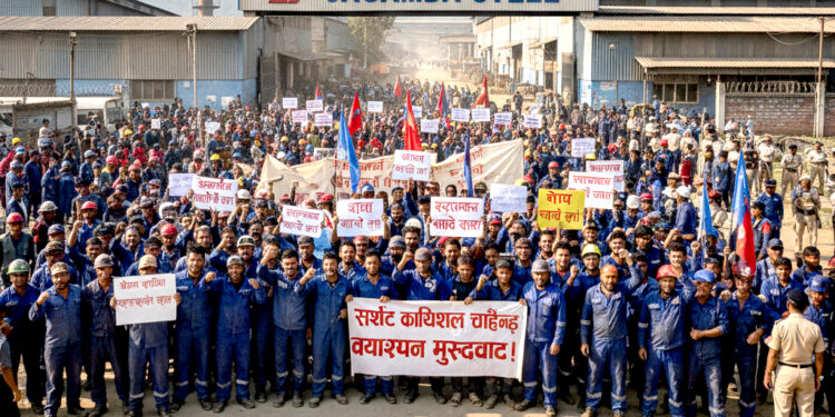 जगदम्बा स्टील्सका मजदुर आक्रोशित : सम्झौताअनुसारको बोनस नपाएको भन्दै उद्योग व्यवस्थापनविरुद्ध आपत्ति