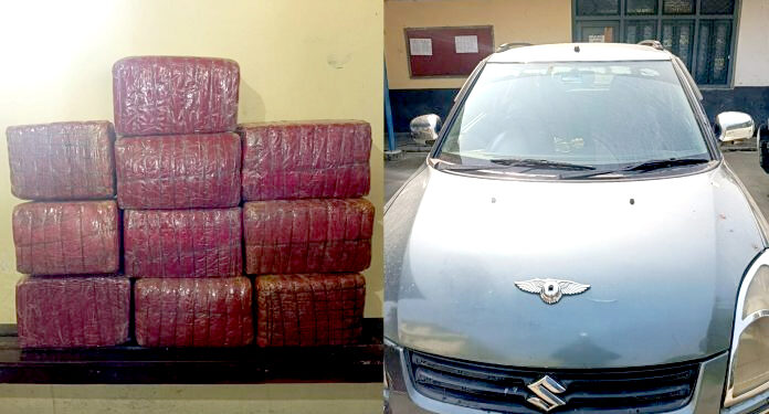 एक क्वीन्टल भन्दा बढि गाँजासहित कार नियन्त्रणमा, दुई जना पक्राउ