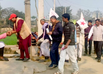 बहुदरमाई-३ मा मनोज चौधरीको घरदैलो, ‘तारा’ चिन्हमा मत दिन आग्रह