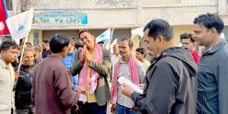 आदर्शनगरमा सुशील कानुको घरदैलो तीव्र, ‘नयाँ राजनीतिक संस्कार’को नारासहित मत माग