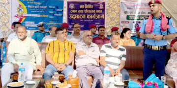 प्रहरीको सुविधाका लागि निर्माण गरिएको आधुनिक स्नान तथा शौचालय भवनको उद्घाटन