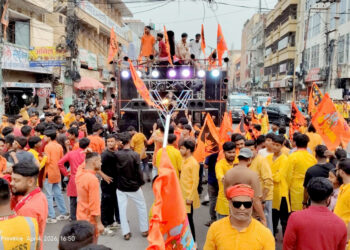 वीरगंजमा हनुमान जयन्तीको भव्य शोभायात्रा, ‘जय श्रीराम’ले गुञ्जियो वीरगंज शहर