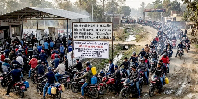 नेपालमा पेट्रोल महँगो, भारततर्फ नेपालीको भीडः इन्धन मूल्य अन्तरले बढायो सीमा बजारमा चाप