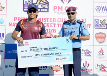 प्रधानमन्त्री क्रिकेट कपः पुलिस क्लबलाई ५० रनले हराउँदै लुम्बिनी प्रदेशको सान्दार जीत