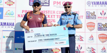 प्रधानमन्त्री क्रिकेट कपः पुलिस क्लबलाई ५० रनले हराउँदै लुम्बिनी प्रदेशको सान्दार जीत