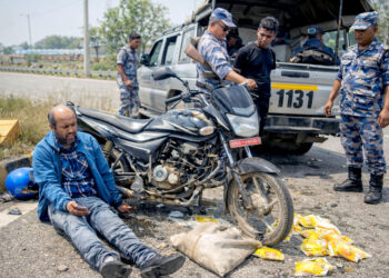 सशस्त्र प्रहरीको गाडीले ठक्कर दिदाँ एकजना घाइते
