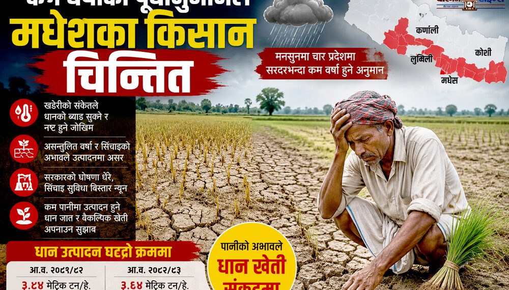 मनसुनमै खडेरीको संकेतः मधेशका किसान चिन्तित, सिँचाइ अभाव र कमजोर मनसुनले खेती संकटग्रस्त