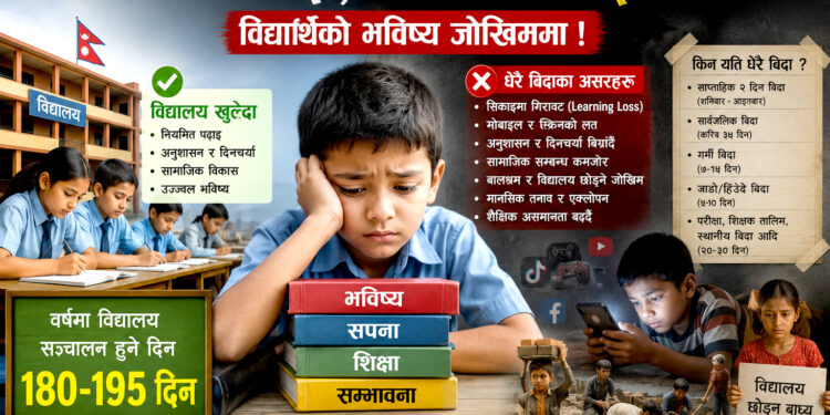 दुईदिने बिदाको असरः पढाइभन्दा मोबाइलमा हराउँदै बालबालिका, नेपालको शिक्षा प्रणाली संकटमा !