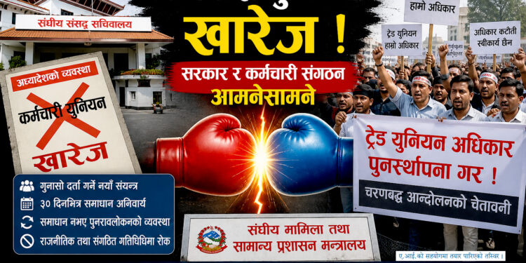 अध्यादेशमार्फत कर्मचारी युनियन खारेजः सरकार-संगठन टकराव चर्किँदै ! आन्दोलनको चेतावनी