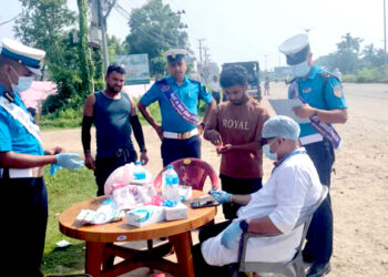 वीरगंजमा लापसे चेकजाँचः २२ चालकमध्ये ५ जना लागू पदार्थ सेवन गरेको अवस्थामा पक्राउ