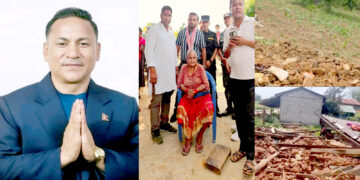 सुकुम्बासी महिलाको घर निर्माणमा जुटे सांसद शाक्य