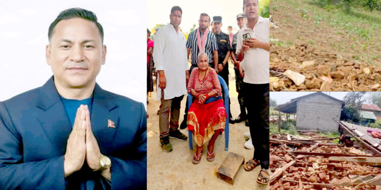 सुकुम्बासी महिलाको घर निर्माणमा जुटे सांसद शाक्य