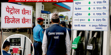पेट्रोलियम पदार्थको मूल्य घटेसँगै निजी पम्पहरुको मनोमानीः जिल्ला प्रशासनद्वारा छडके अनुगमन