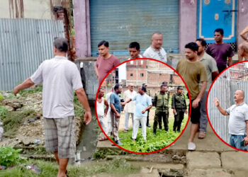 दुई महिनादेखि सार्वजनिक बाटो बन्दः निजी बंगला निर्माणका कारण रेल्वे रोडका स्थानीय सास्तीमा