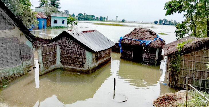 सप्तकोशीको बाढीले सप्तरीका तटीय बस्ती प्रभावित, पाँच सय परिवार प्रभावित