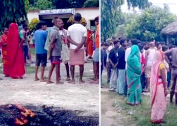 घरमै पेस्तोल देखाएर २४ वर्षीय युवकलाई लगेको आरोप, प्रहरी चौकी घेराउ
