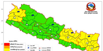 देशका विभिन्न स्थानमा भारी वर्षाको सम्भावना, सतर्क रहन आग्रह