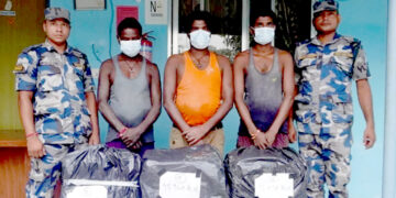 नेपालबाट भारततर्फ लैजाँदै गरेको ११० किलो गाँजासहित तीनजना पक्राउ